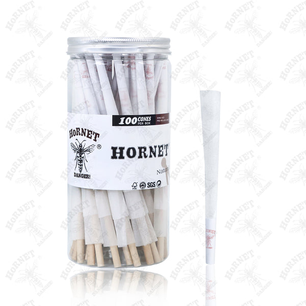 Hornet Cones Classic King Size 100 Cones-Pre Rolled White Cones with Filter Tips