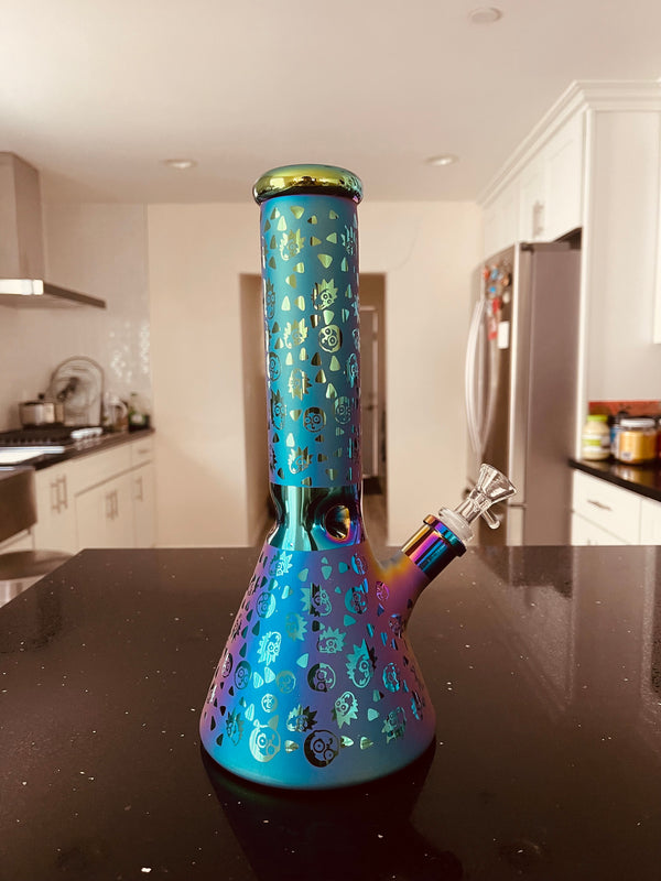 12 Glass Water Bong Perk 14mm Bowl Filter Hookah