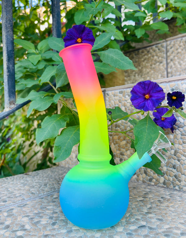 8" Rainolw Bent Handwork Decorative Hookah  Glass Water Filter Bong