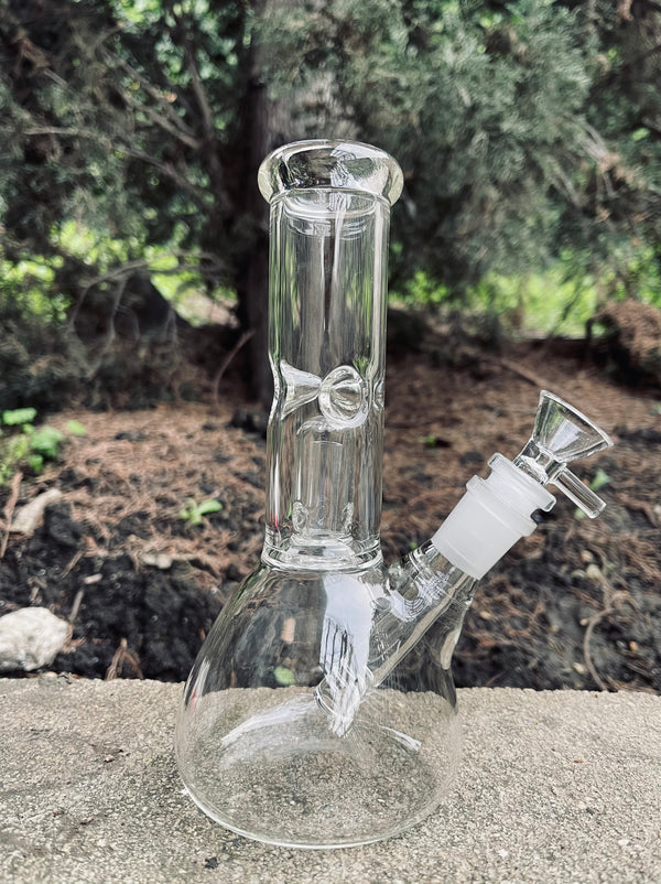 8''Hookah Glass Water  Bong Thick Bubbler Percolator Beaker with 14mm Bowl