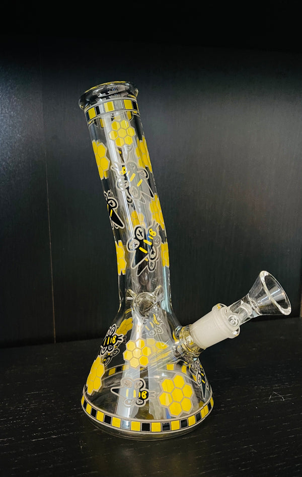 Premium Glass Bong 8" Bent Handwork Decorative Hookah Water Glowy