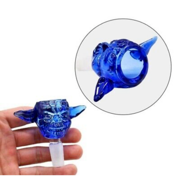 14mm Primium Thick Glass Blue Yoda Bong Bowl Holder