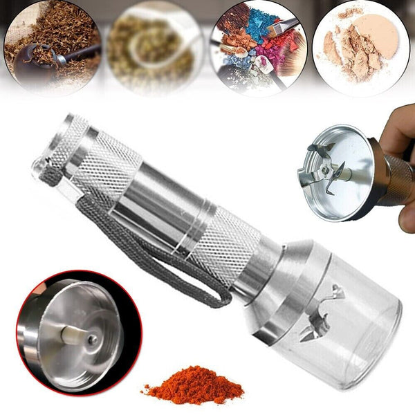 Silver Portable Electric Auto Grinder for Herb &Garlic Grinding Battery Power