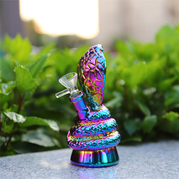 Hookah Colorful Snake Bong 6.3" Glass Water Pipe Bubbler Cobra Shape