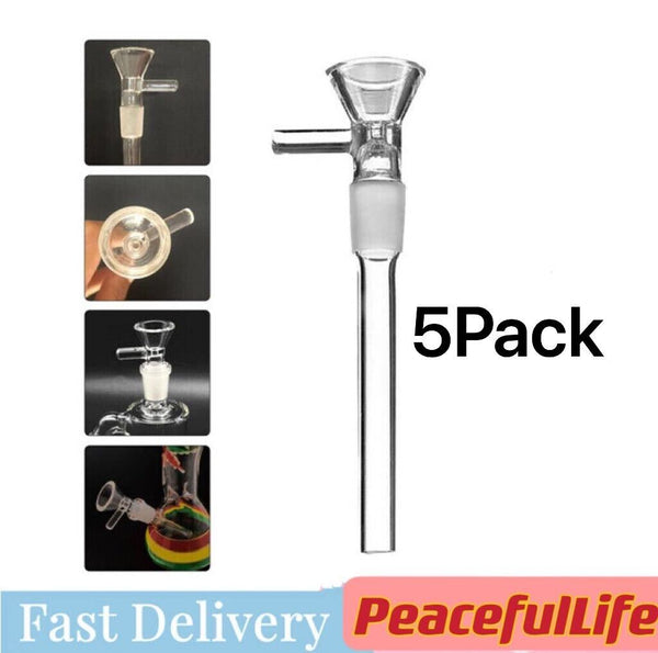 5PCS 4.7inch 14mm Male Pipes Glass Downstem with Bowl Adapter Water Filter Parts